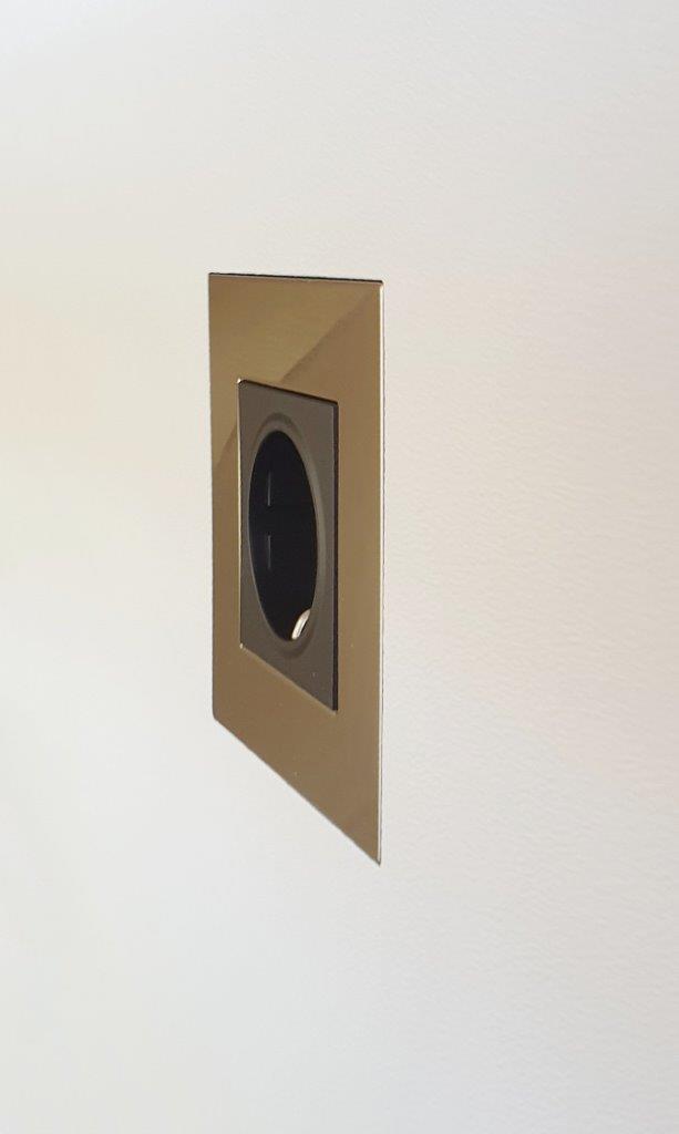 New construction flush mount for  Lutron Palladiom Square style socket - Metal